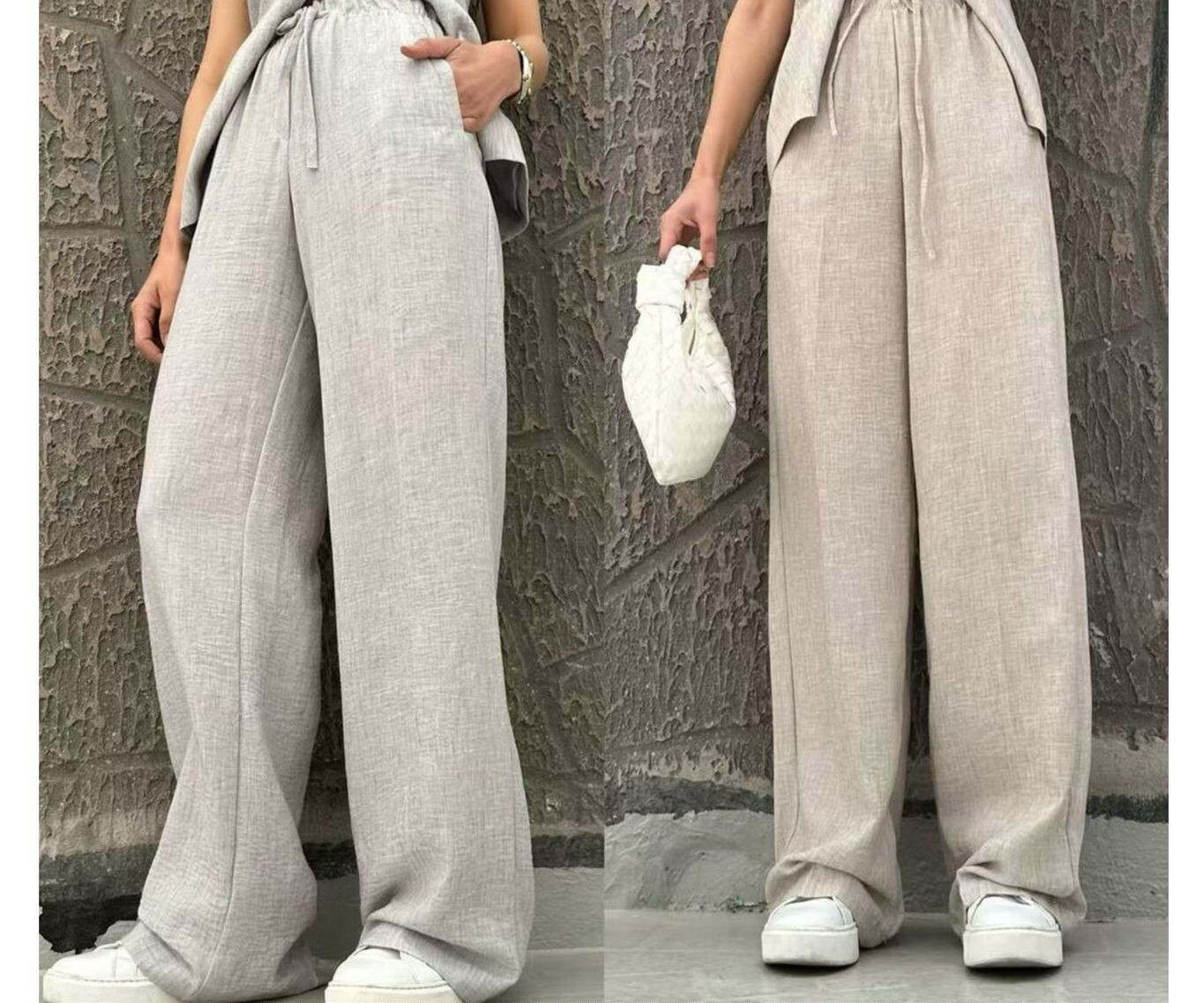 Wholesaler JOLIFLY - Decontracted pants - Linen effect