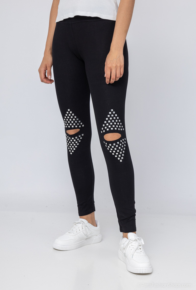 Wholesaler JOLIFLY - Simple Leggings Pants with SEQUINS
