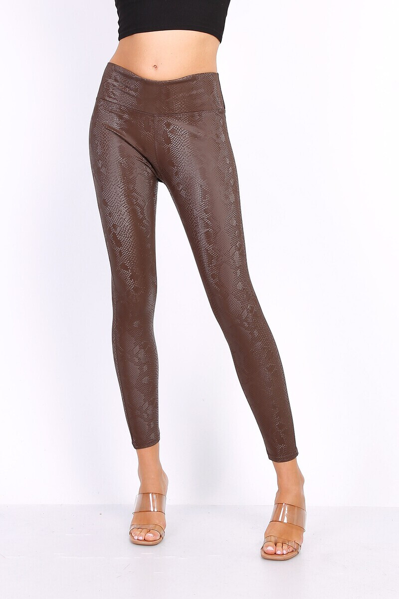Grossiste JOLIFLY - Legging en similicuir à effet pyhton