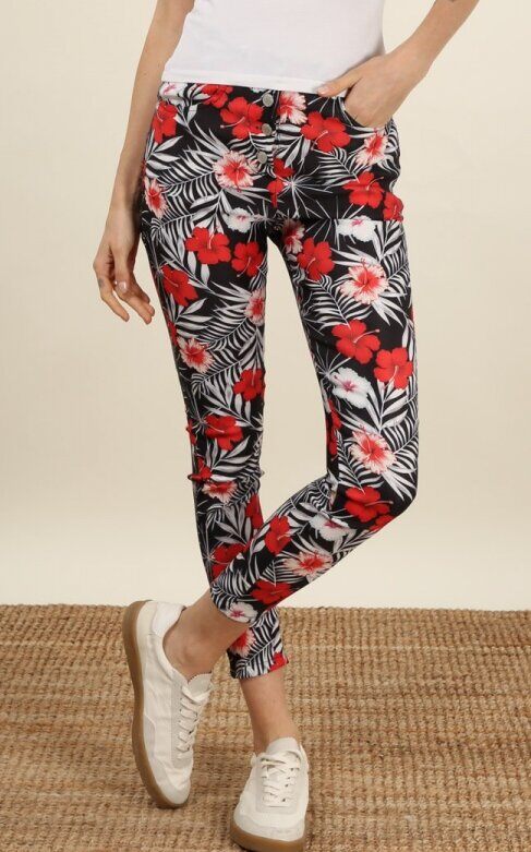 Wholesaler JOLIFLY - Tropical Print Slim Pants – Floral Vitality and Absolute Comfort