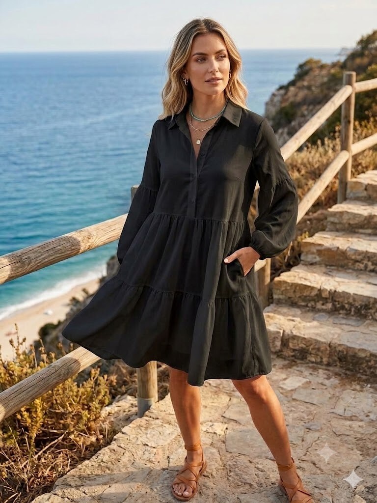 Grossista JOLIFLY - Abito Camicia in Raso - Morbidezza ed Eleganza