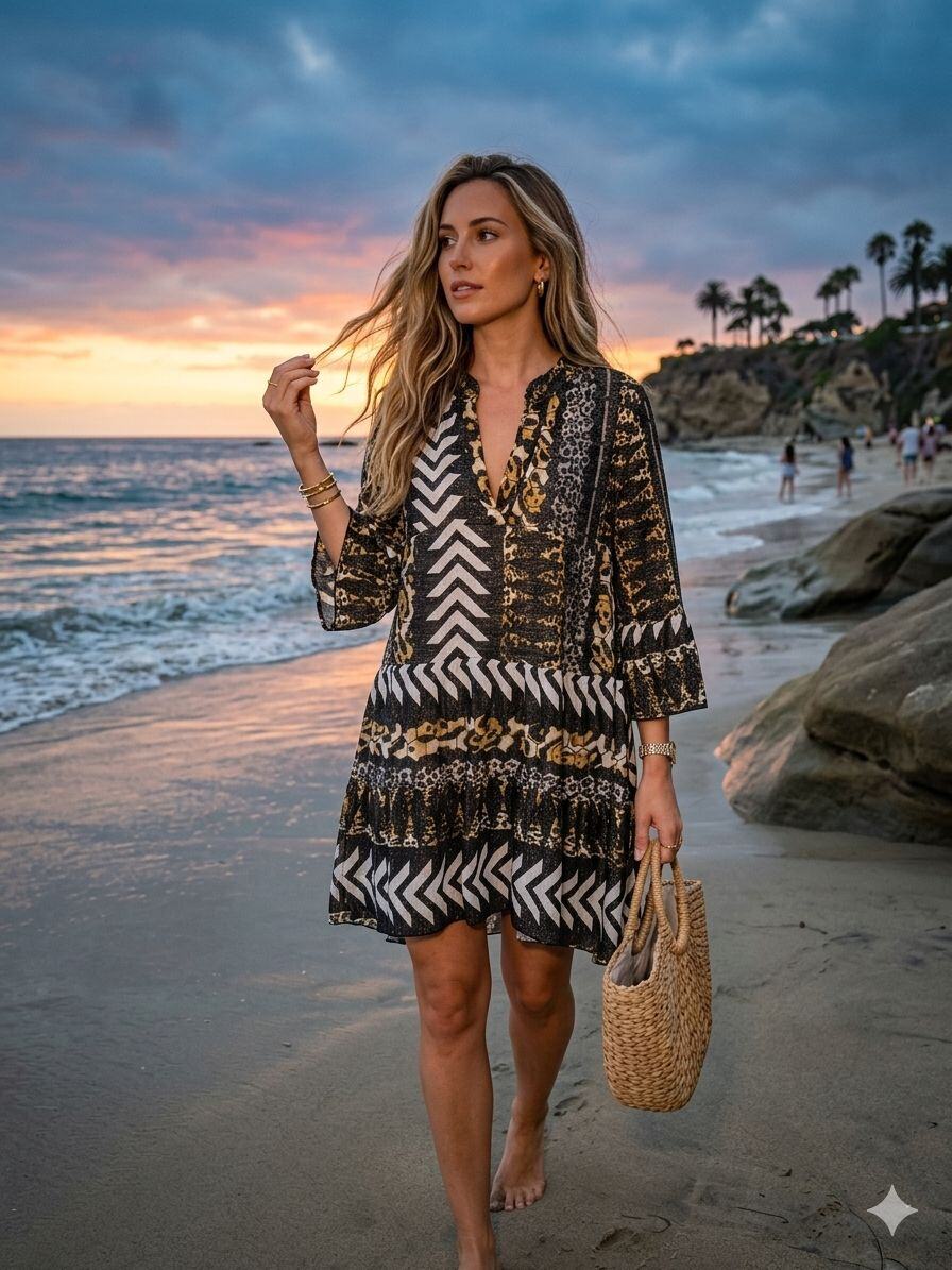 Grossiste JOLIFLY - Robe Courte Boho-Chic – L’Essentiel de votre Été