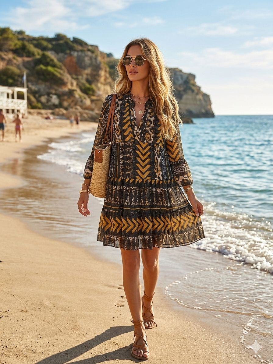 Grossiste JOLIFLY - Robe Courte Boho-Chic – L’Essentiel de votre Été