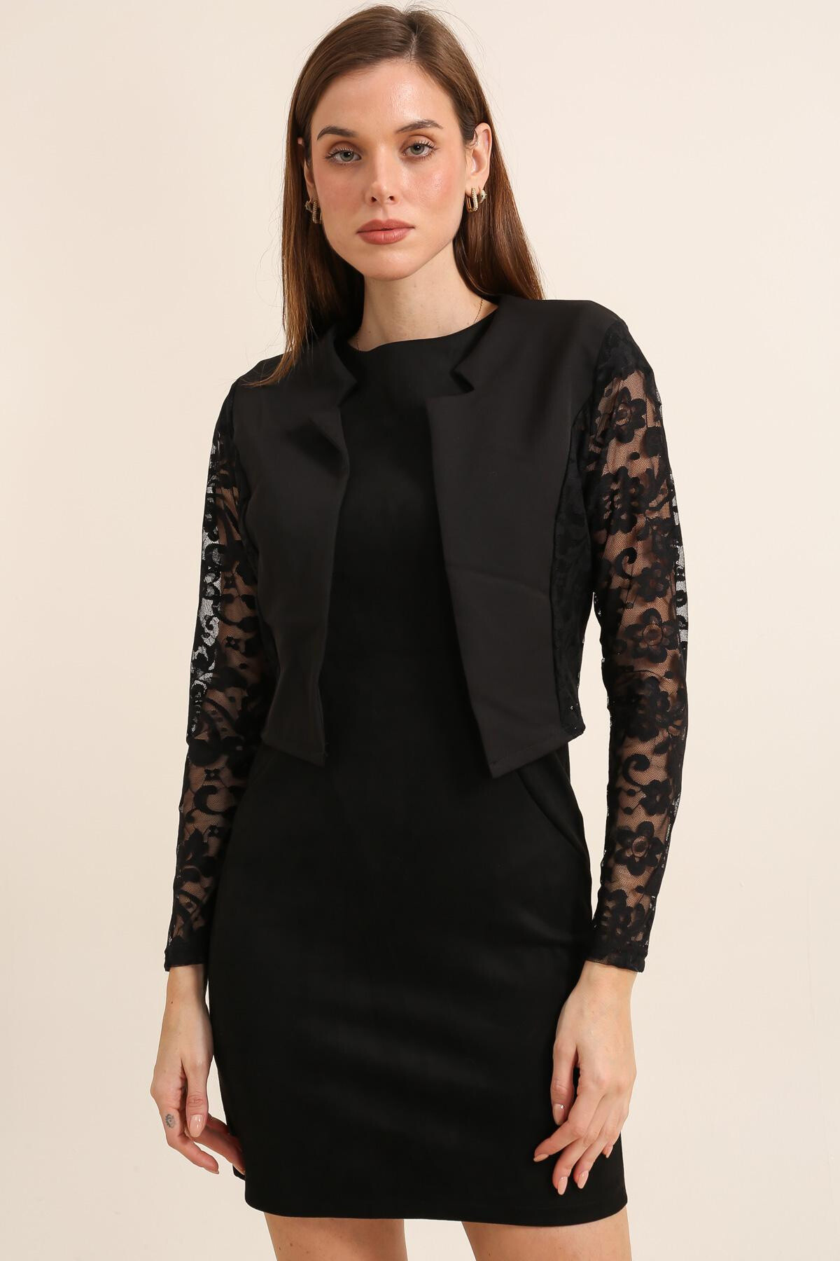 Grossiste JOLIFLY - veste bolero en dentelle , soiree