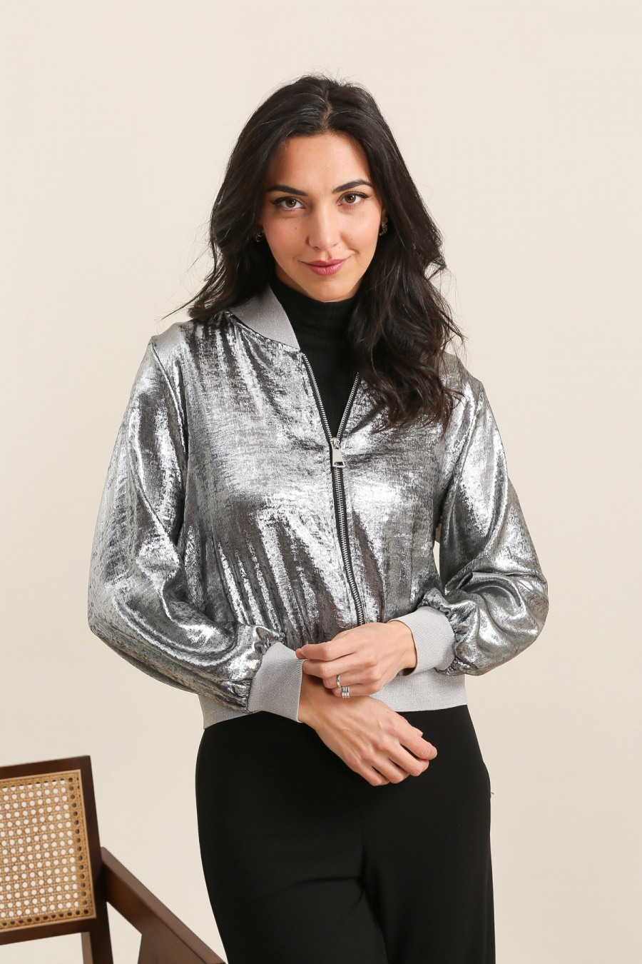 Wholesaler JOLIFLY - Shiny bomber jacket