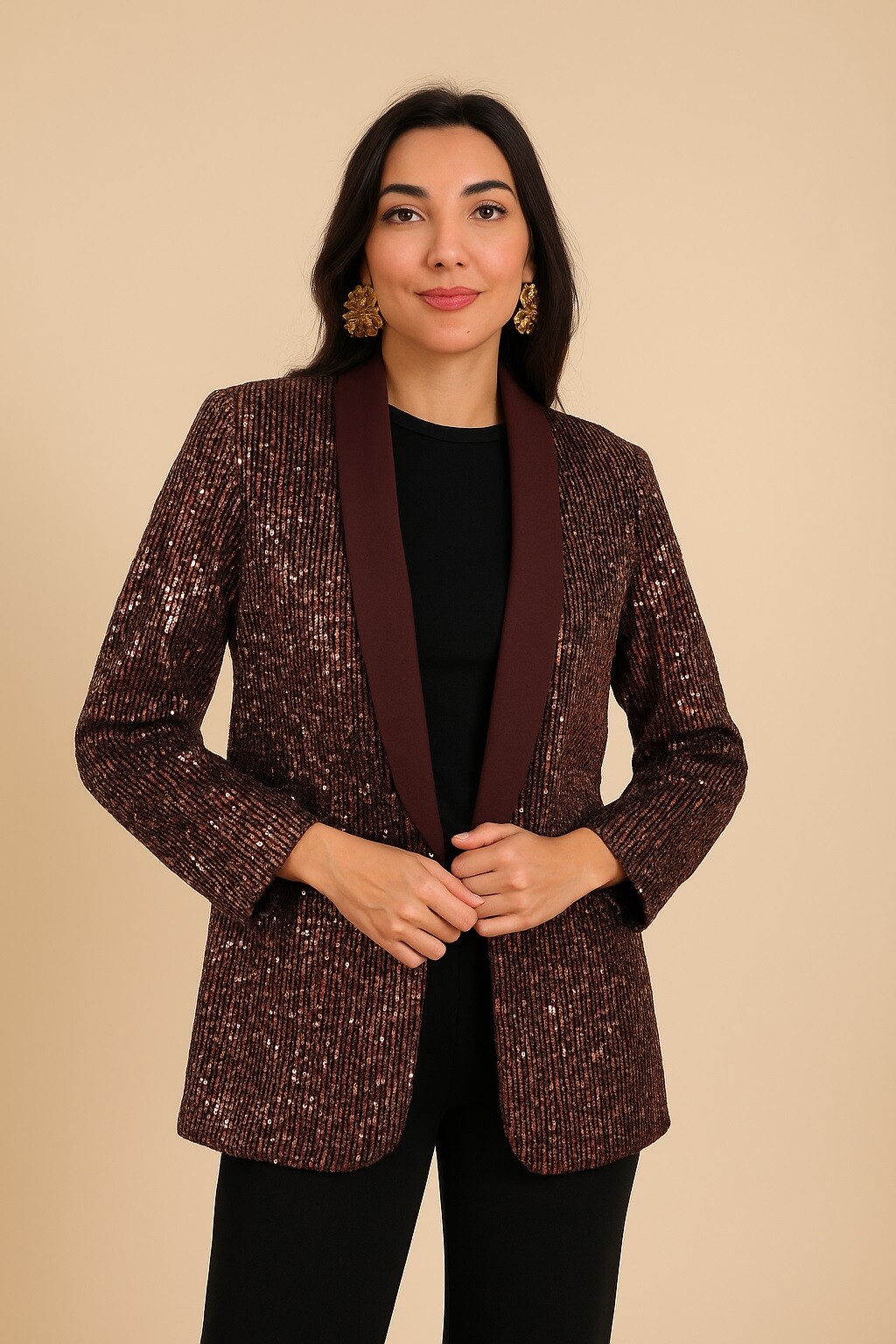 Wholesaler JOLIFLY - Sequin Blazer Jacket – Elegance & Shine