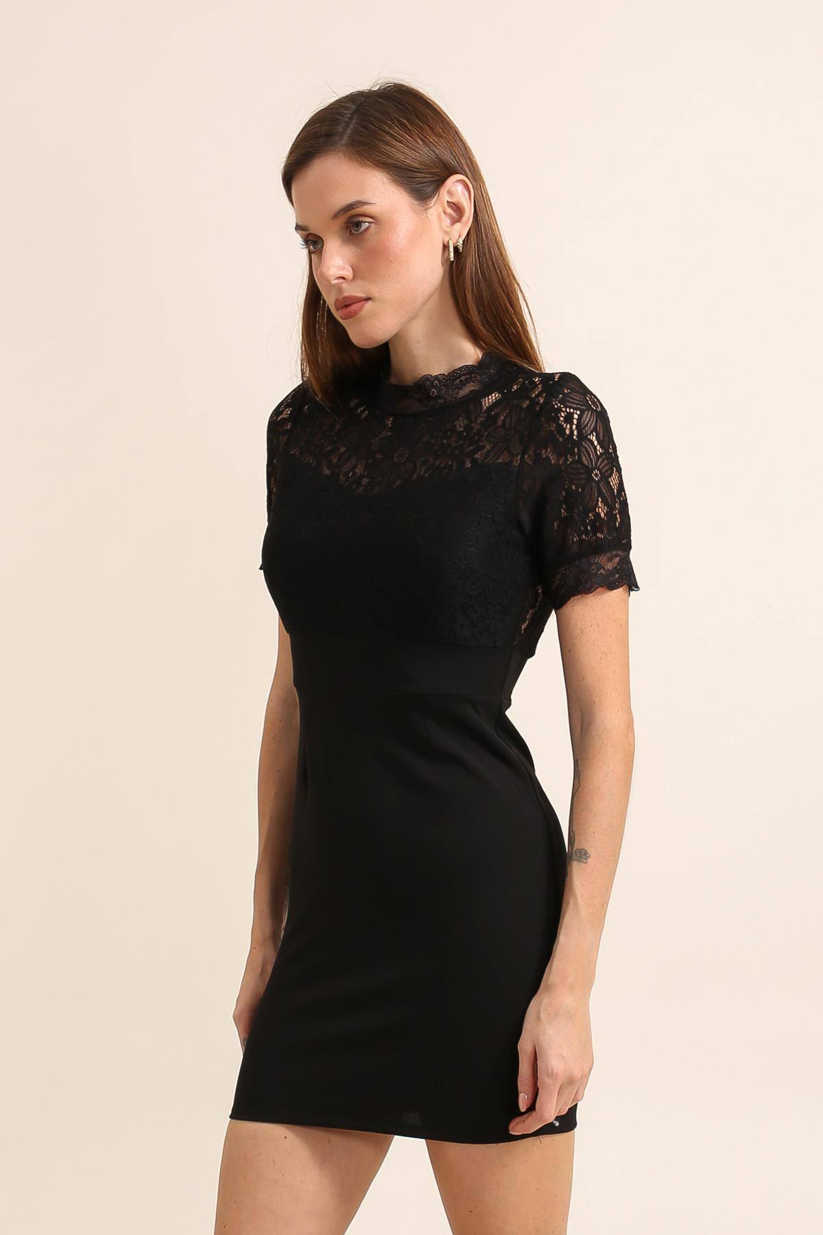 Mayorista JOLIFLY - Vestido Negro de Encaje Chic y Elegante