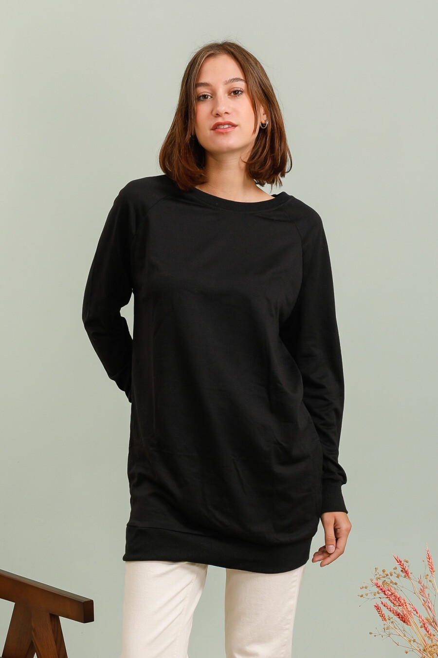 Wholesaler JOLIFLY - Basic mi long sweatshirt