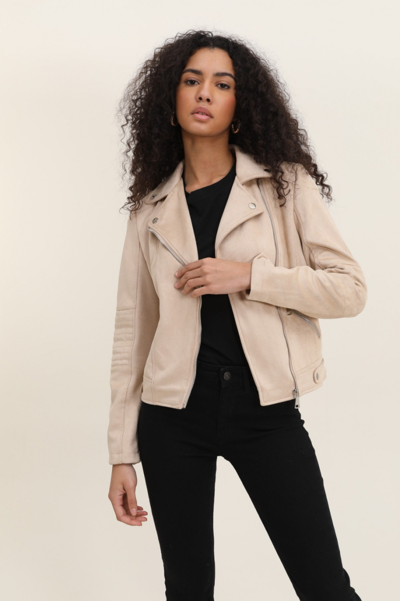 Grossiste JOLIFLY - Veste perfecto en suédine style biker