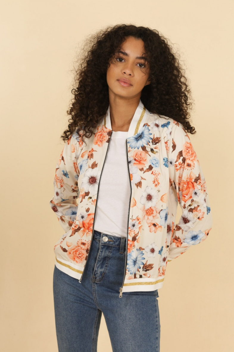 Grossiste JOLIFLY - Veste bombers à imprimé sans doublure