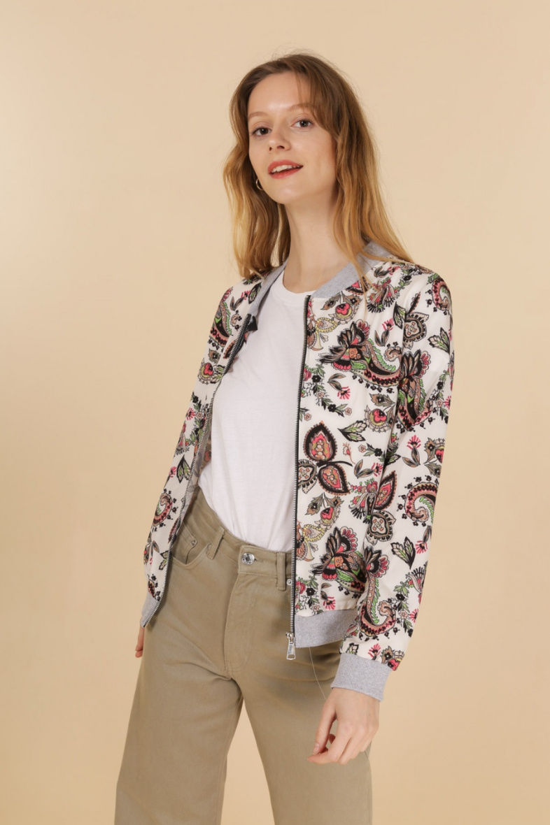 Grossiste JOLIFLY - Veste bombers à imprimé sans doublure