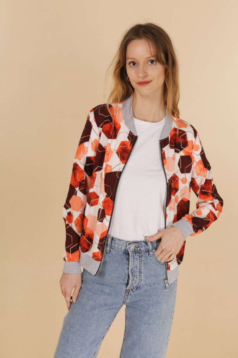 Grossiste JOLIFLY - Veste bombers à imprimé sans doublure