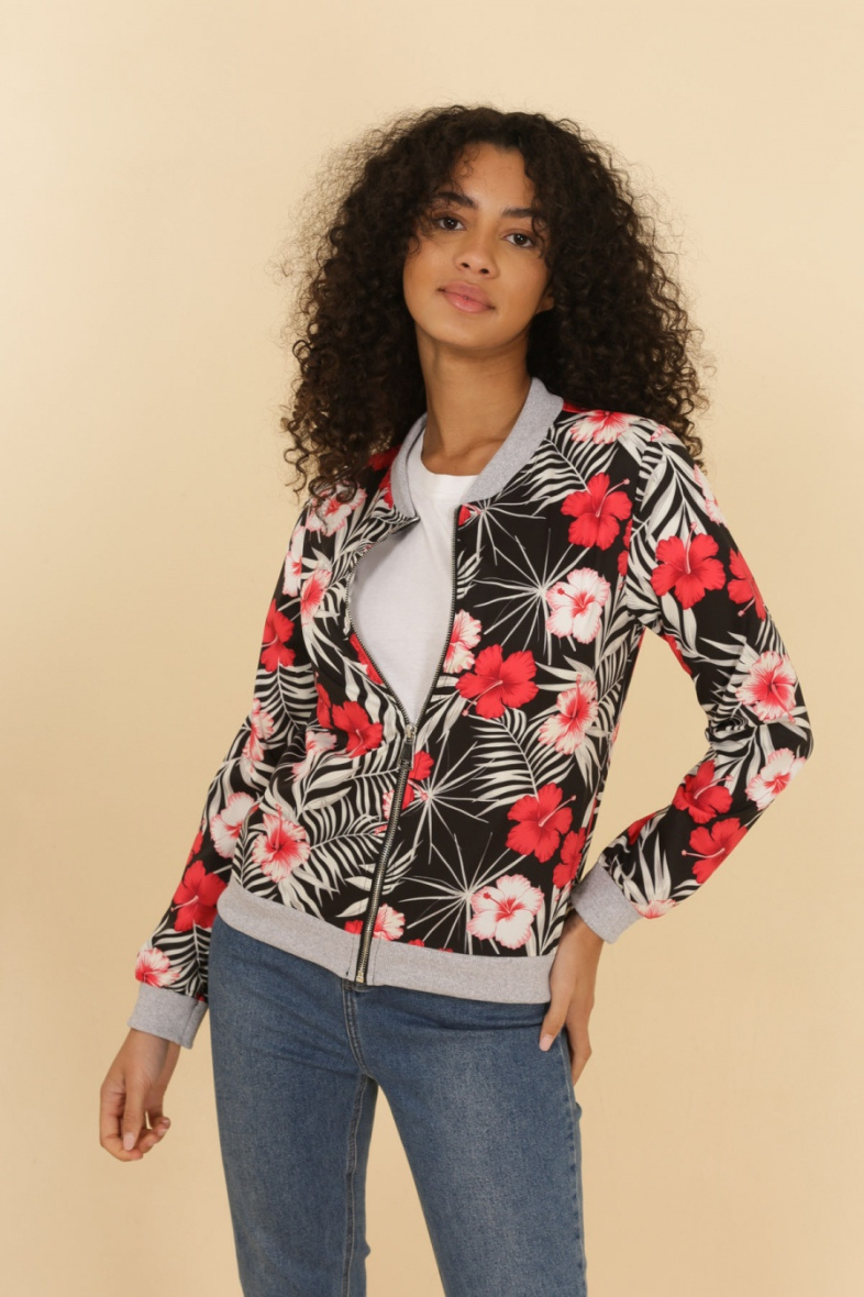 Grossiste JOLIFLY - Veste bombers à imprimé sans doublure