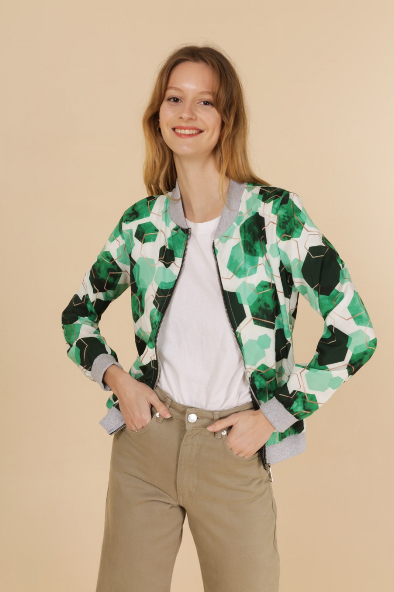 Grossiste JOLIFLY - Veste bombers à imprimé sans doublure