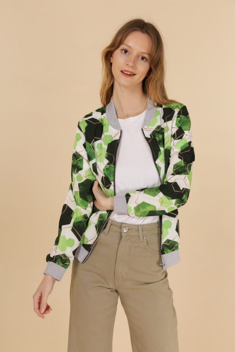 Grossiste JOLIFLY - Veste bombers à imprimé sans doublure