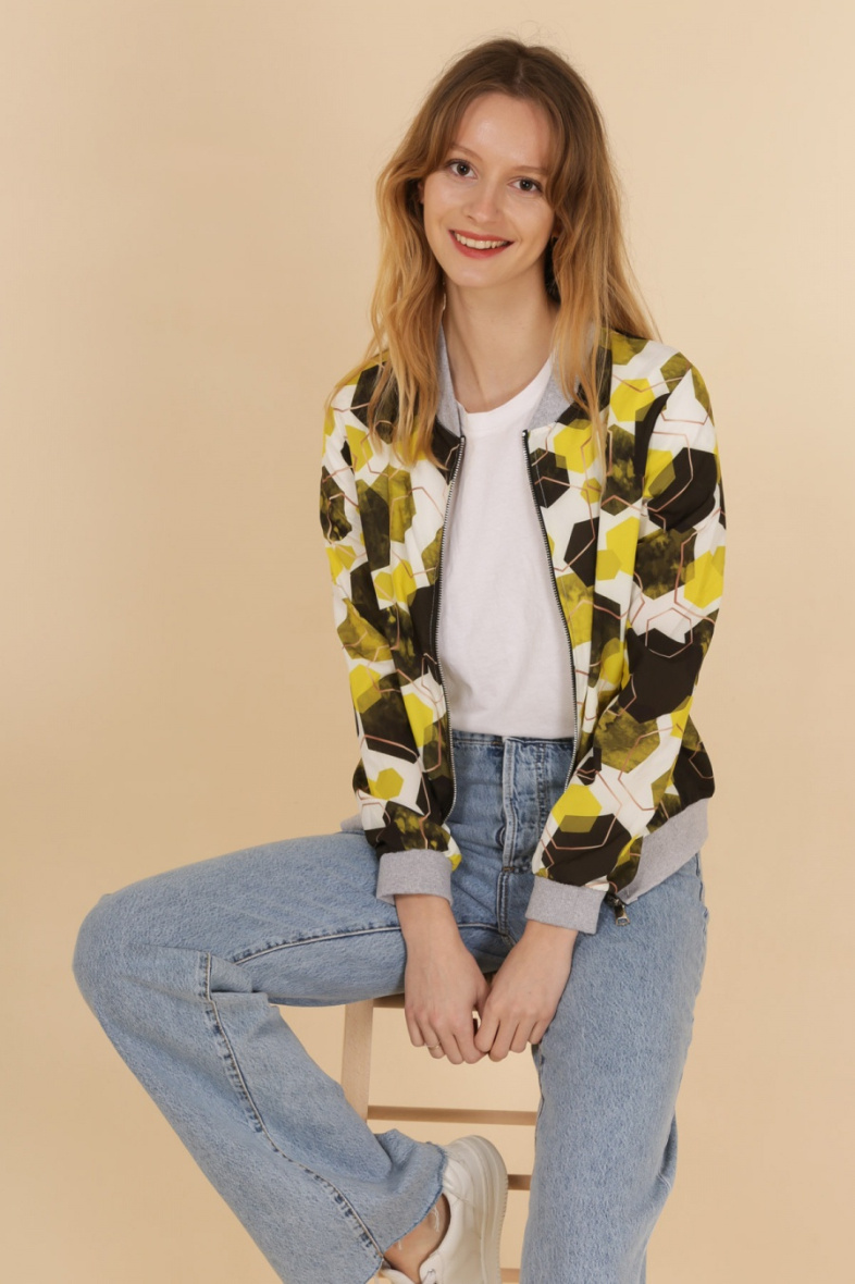 Grossiste JOLIFLY - Veste bombers à imprimé sans doublure