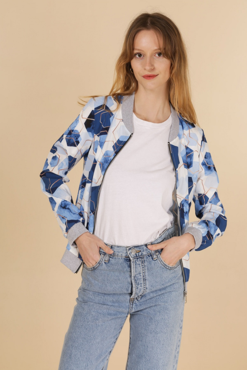 Grossiste JOLIFLY - Veste bombers à imprimé sans doublure