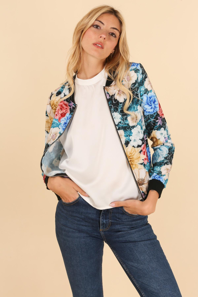 Grossiste JOLIFLY - Veste bombers à imprimé sans doublure