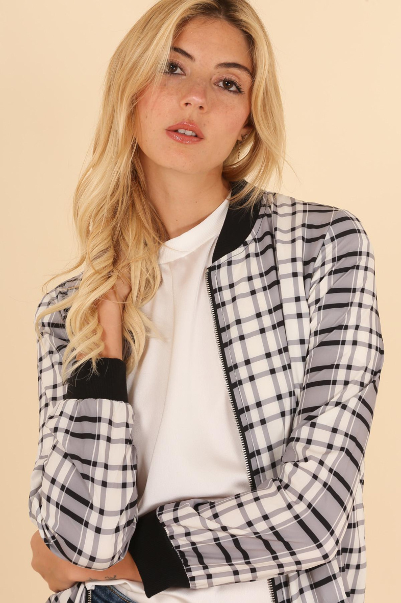 Grossiste JOLIFLY - Veste bombers à imprimé sans doublure