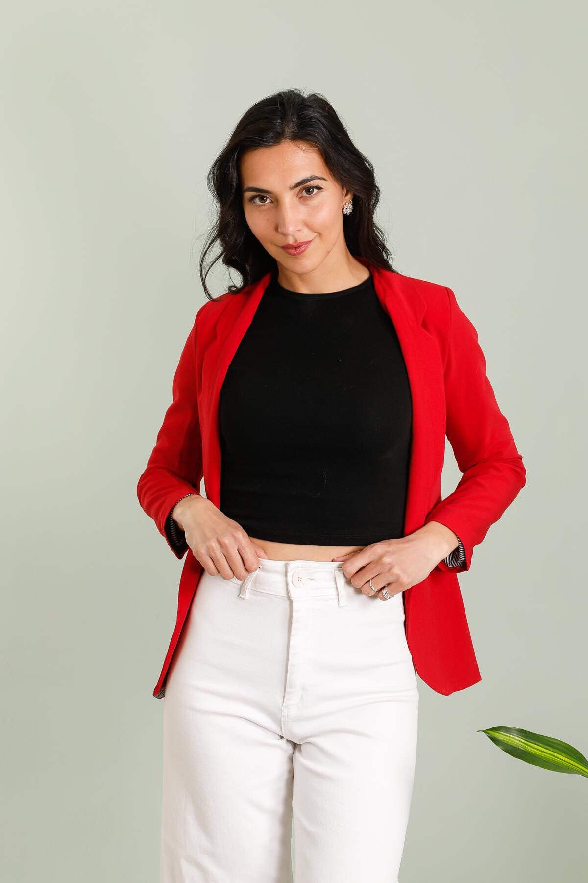 Grossista JOLIFLY - Giacca da donna su sartoria - rosso