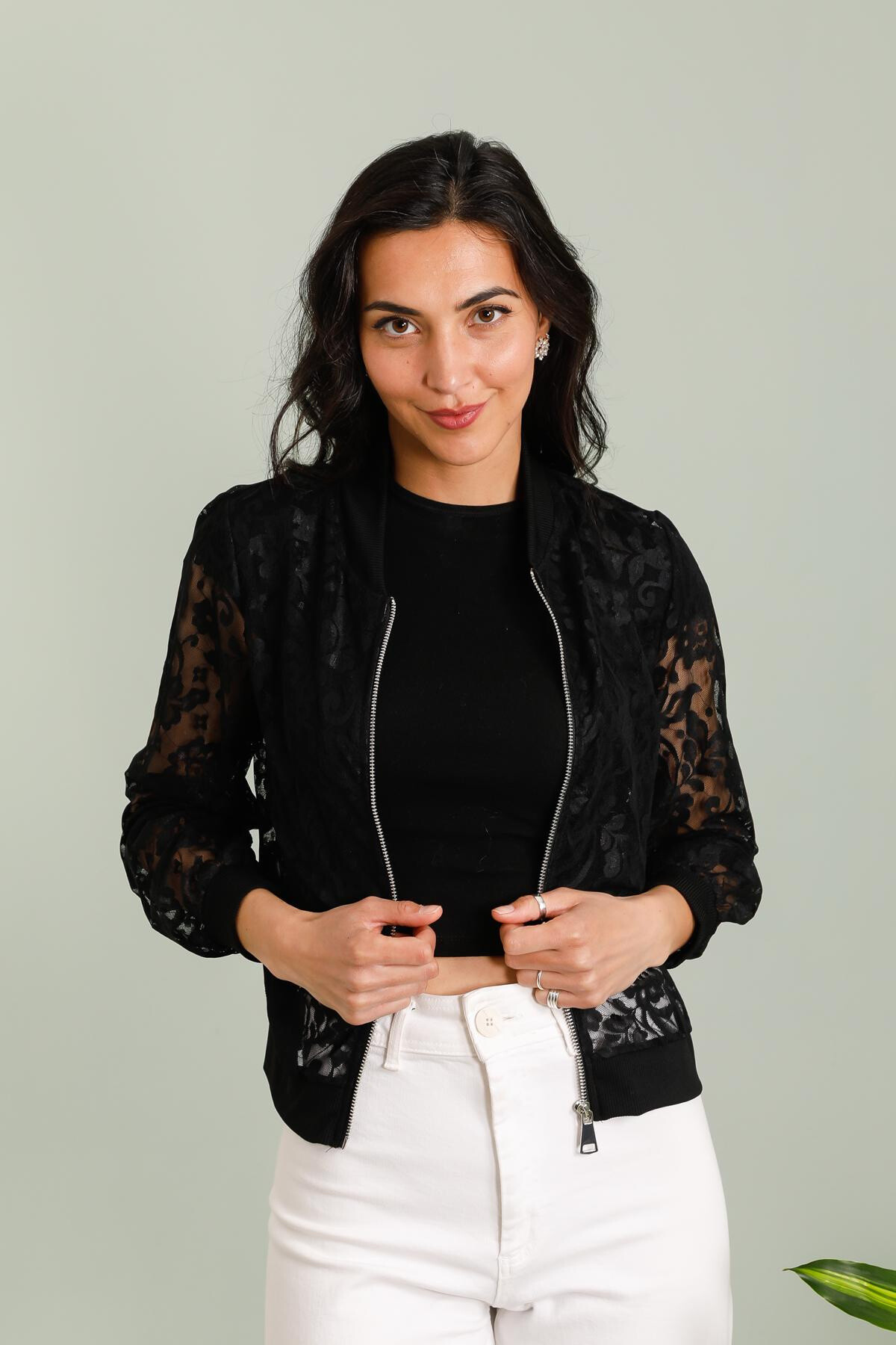 Mayorista JOLIFLY - Chaqueta de encaje negro - elegancia y modernidad