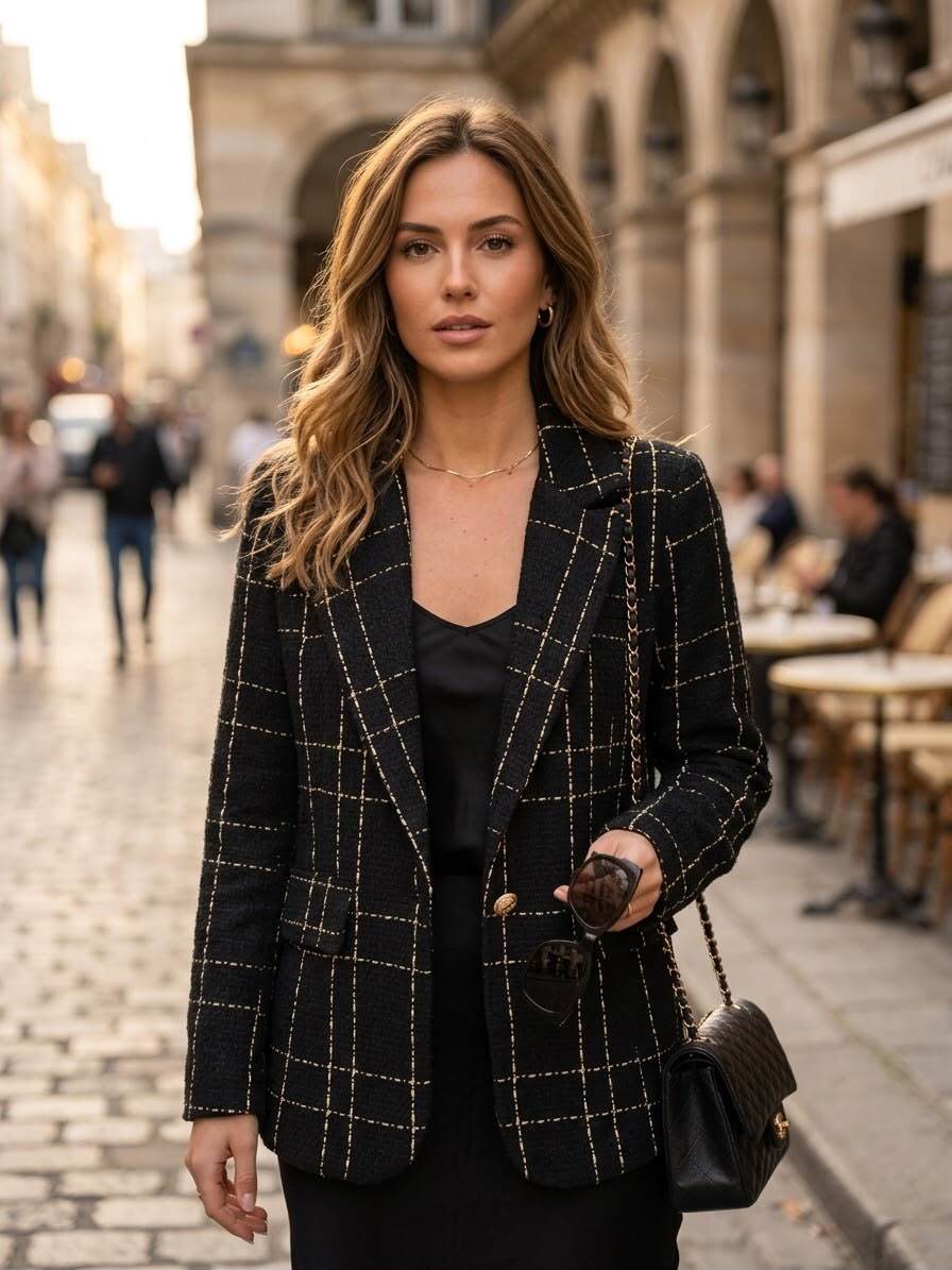 Grossiste JOLIFLY - Blazer en Tweed Parisien – Élégance & Intemporalité