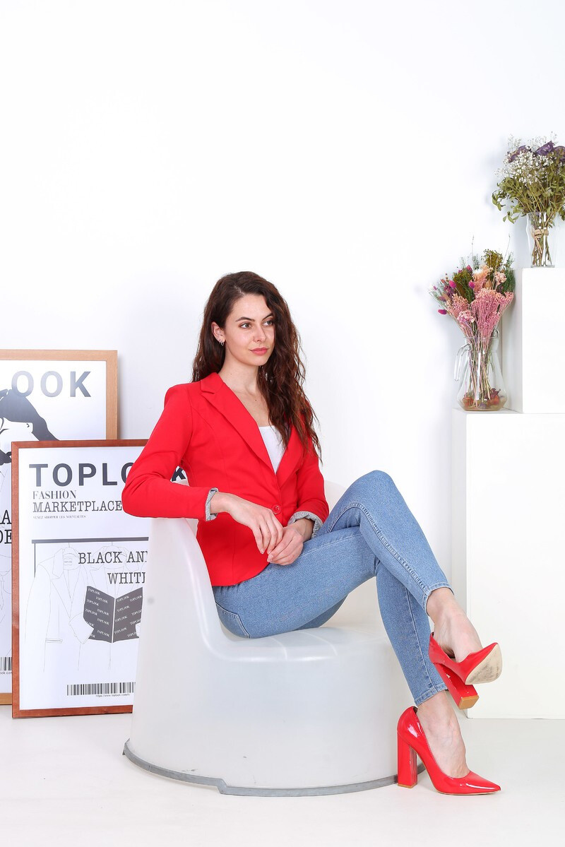 Grossista JOLIFLY - Blazer in cotone sagomato