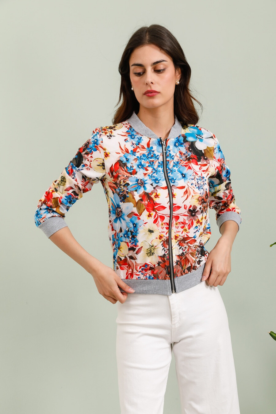 Wholesaler JOLIFLY - Printed bombers jacket