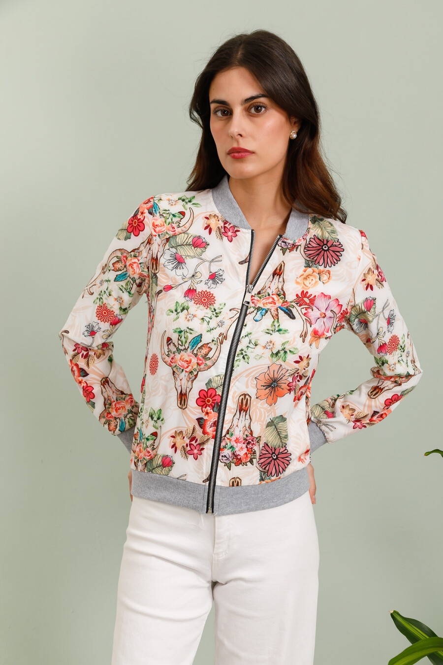 Wholesaler JOLIFLY - Printed bombers jacket