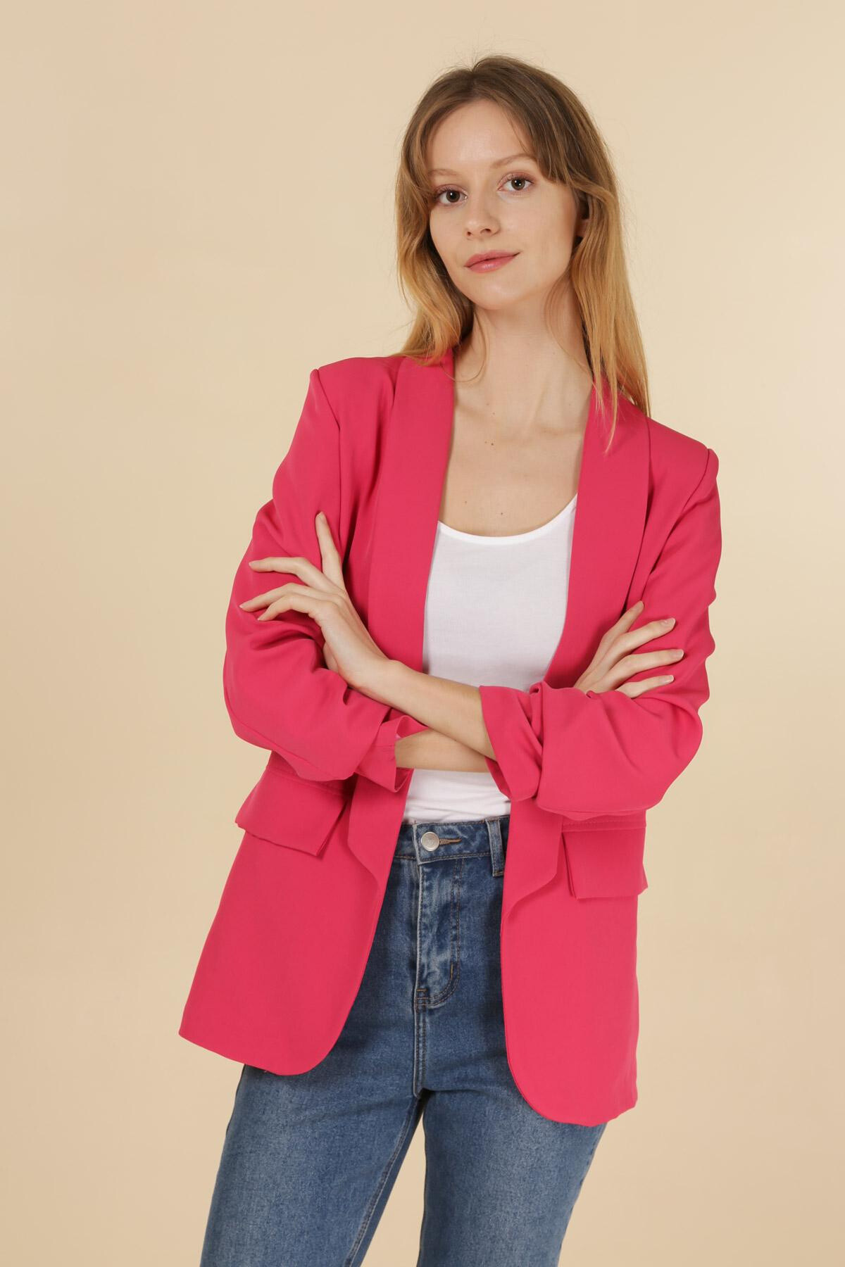 Mayorista JOLIFLY - Blazer con mango 3/4 de medios poliéster con revestimiento