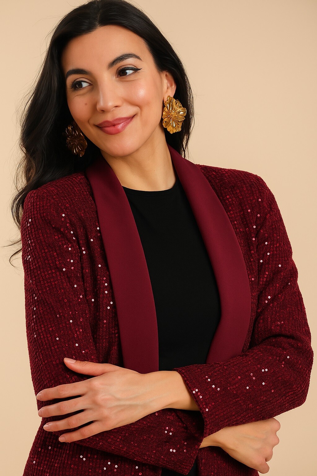 Wholesaler JOLIFLY - Sequin Blazer Jacket – Elegance & Shine