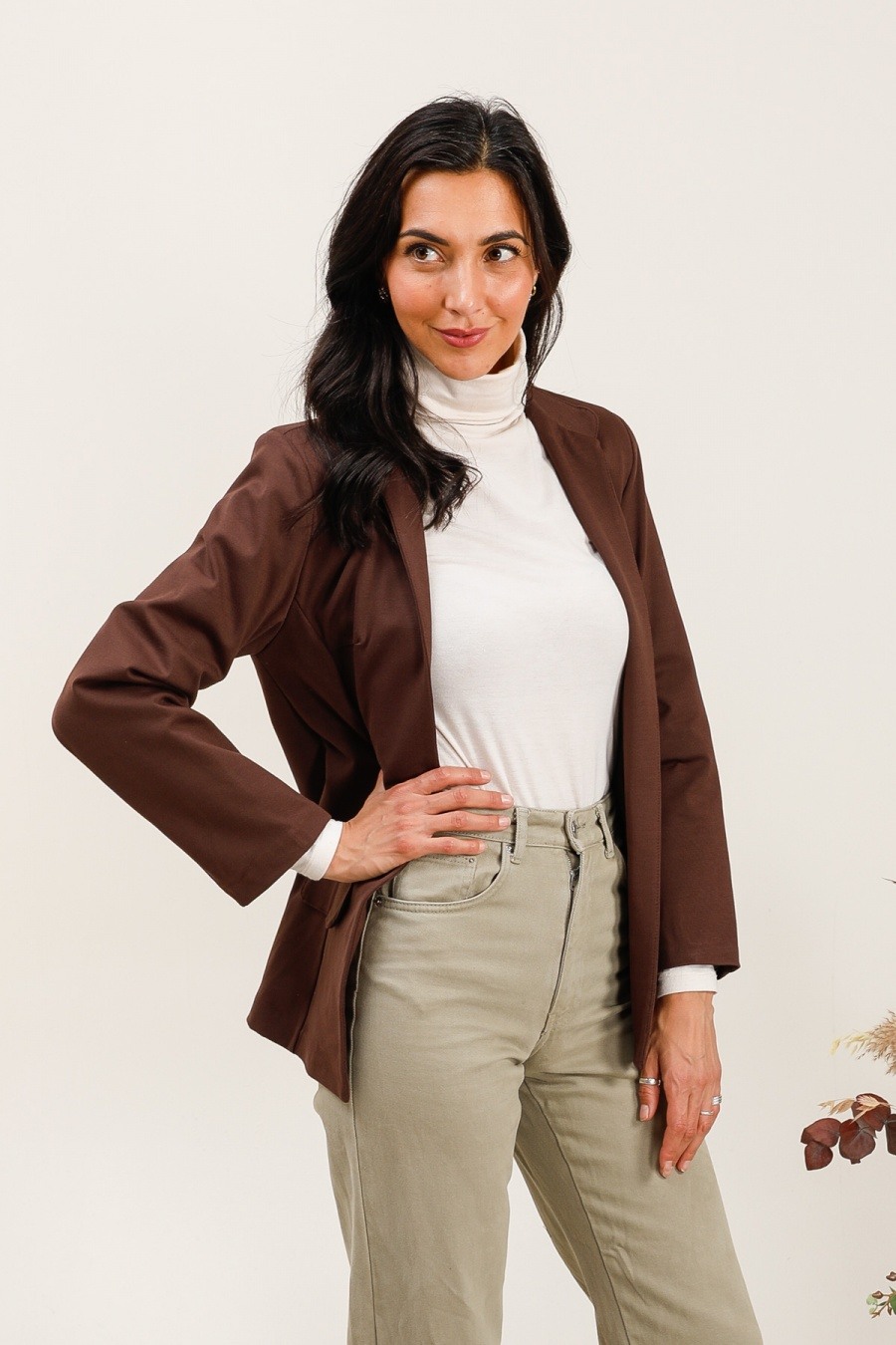 Wholesaler JOLIFLY - Cotton jacket without buttons – Casual elegance