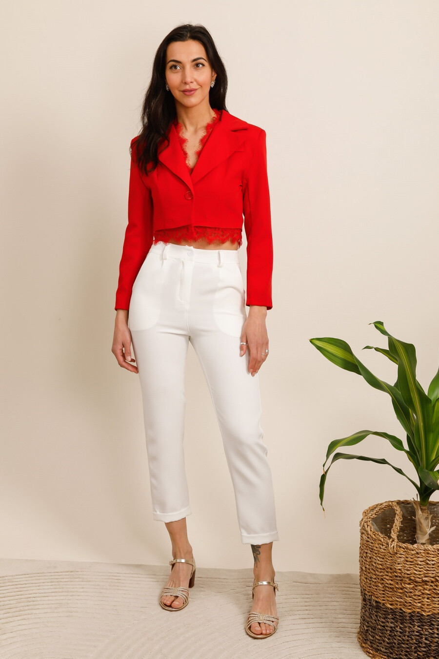 Grossista JOLIFLY - Blazer Short con pizzo