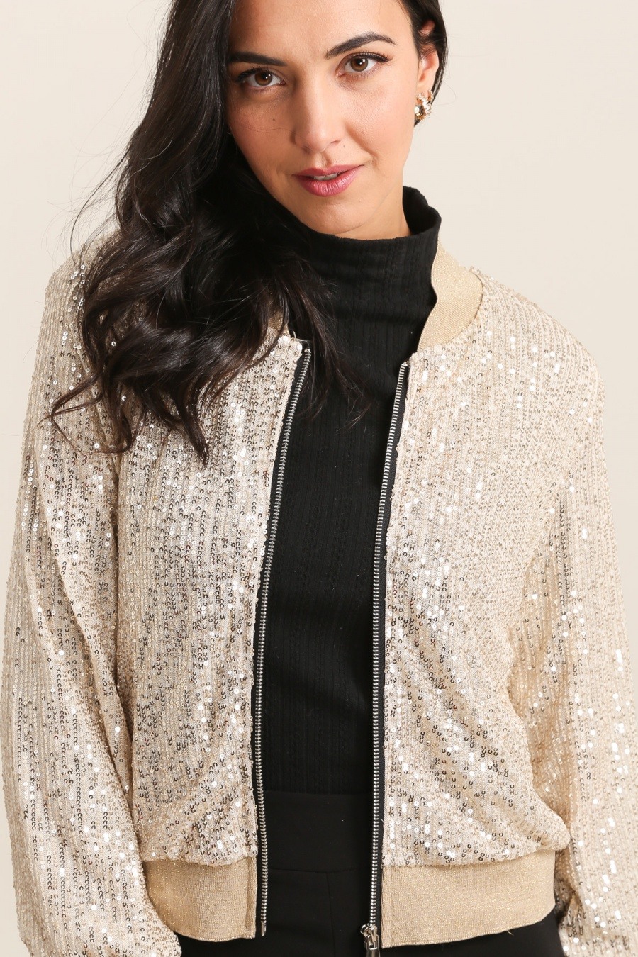 Wholesaler JOLIFLY - Sequin Bomber Jacket – Shine & Trendy Style