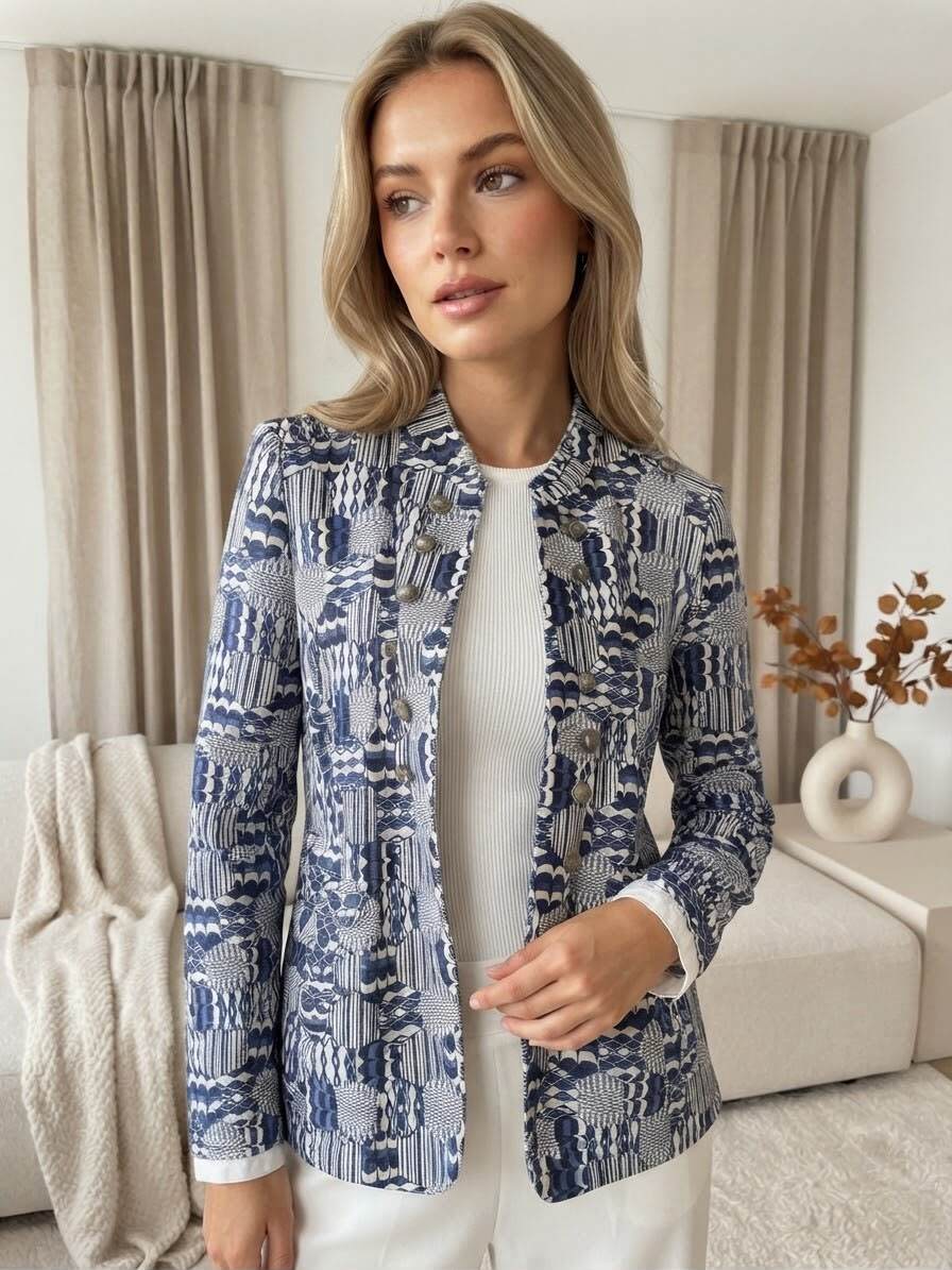 Mayorista JOLIFLY - Chaqueta de oficial entallada con estampado floral
