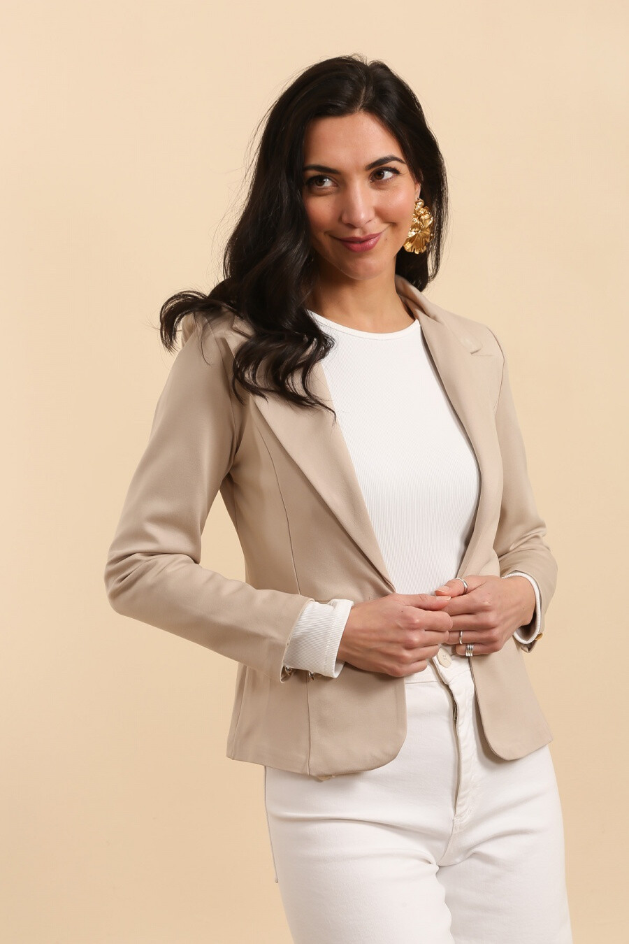Großhändler JOLIFLY - Blazer in Viskose, gekrümmtes Modell