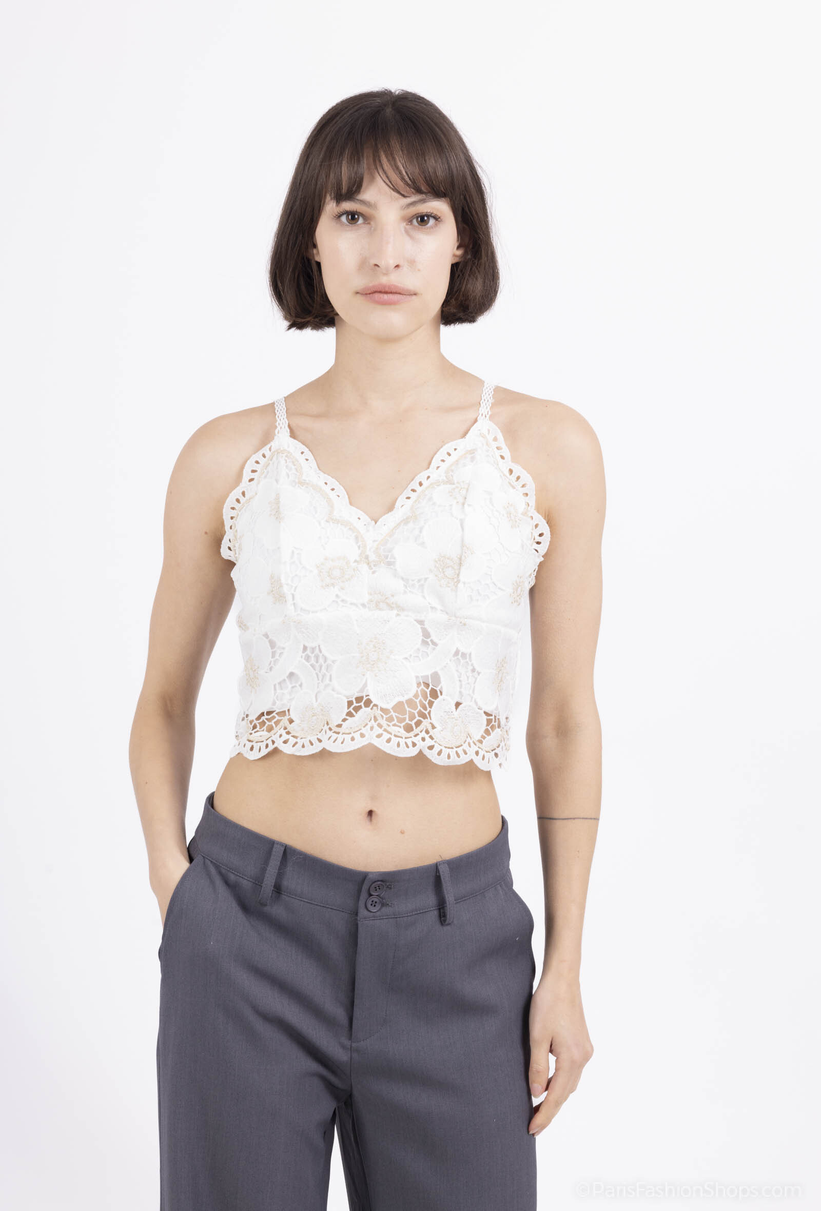 Wholesaler Joliko - two-tone lace top