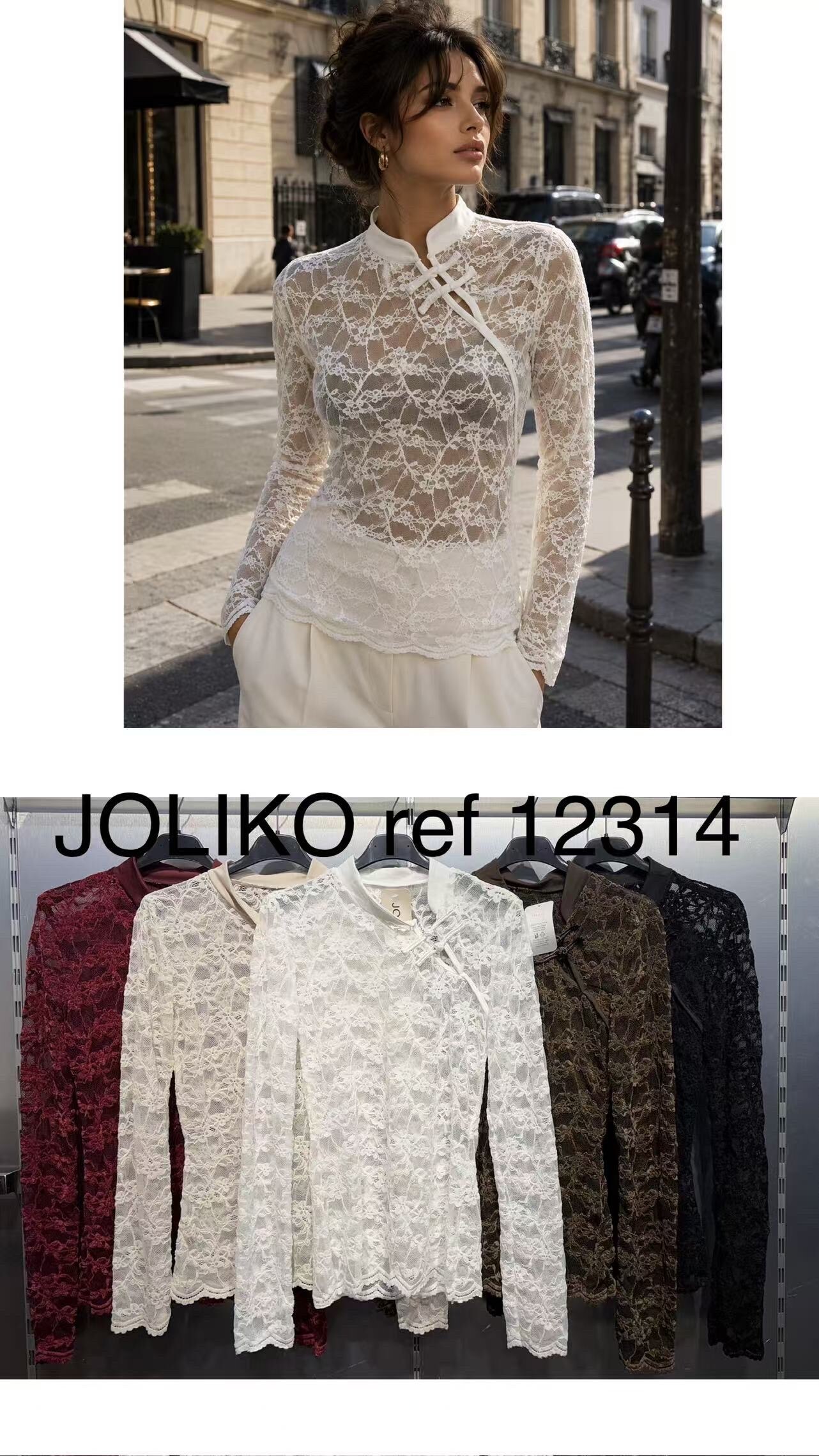Grossiste Joliko - Top dentelle transparent