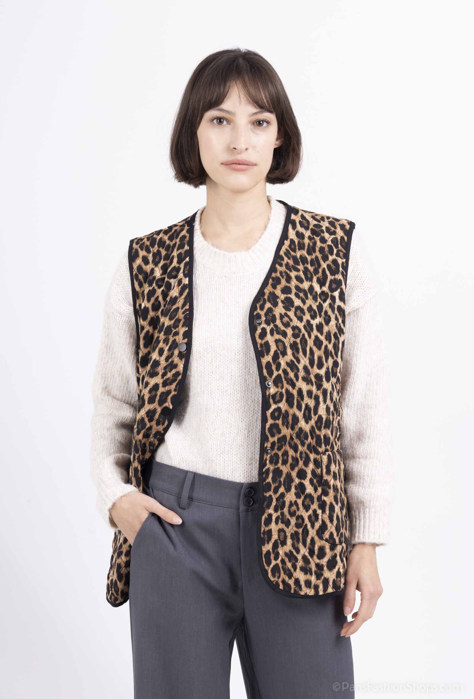 Großhändler Joliko - Ärmellose Jacke mit Leopardenmuster