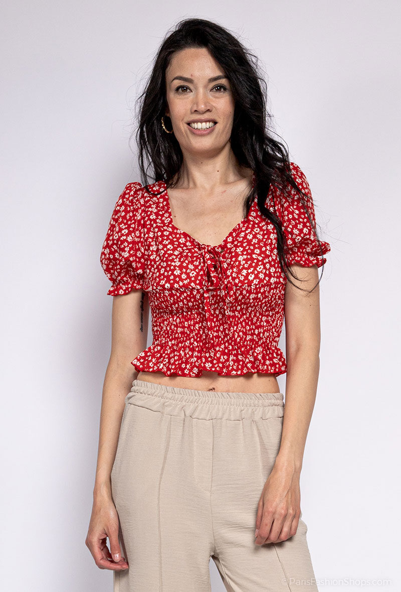 Grossiste Jolio & Co - Blouse courte fleurie