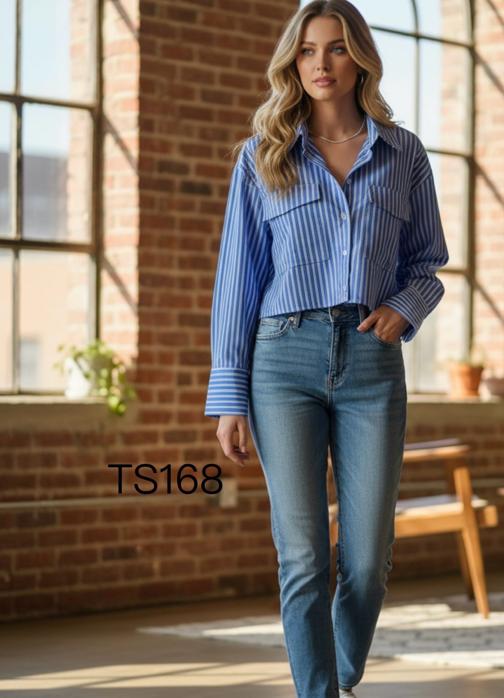 Grossista Jolio & Co - Camicia cargo a righe