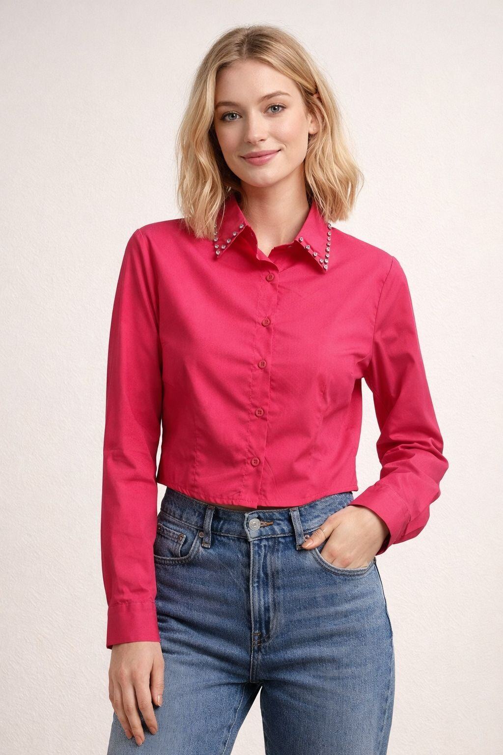 Grossista Jolio & Co - Blusa con colletto di strass