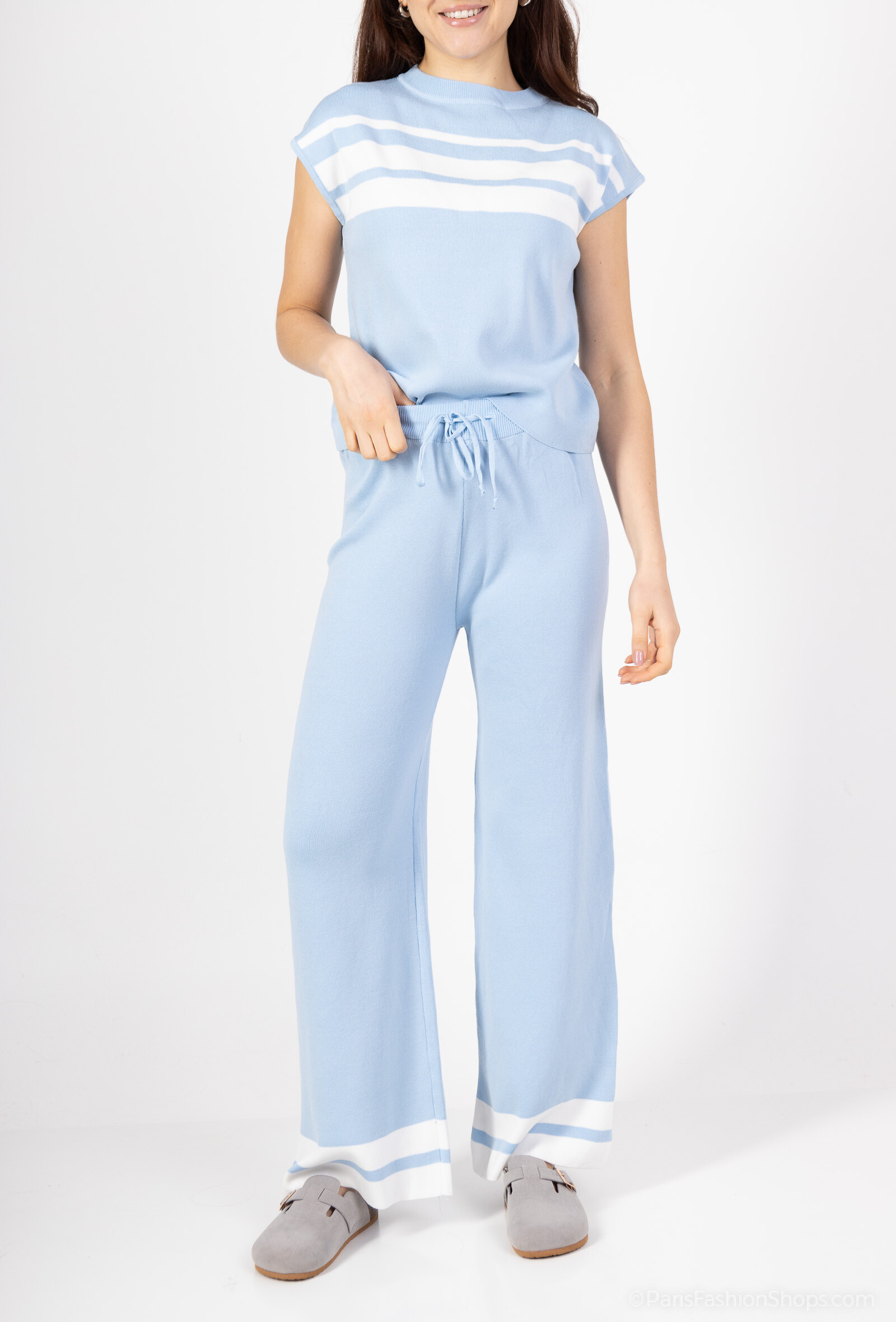 Grossiste Jolio & Co - Ensemble pull manches courtes avec pantalon