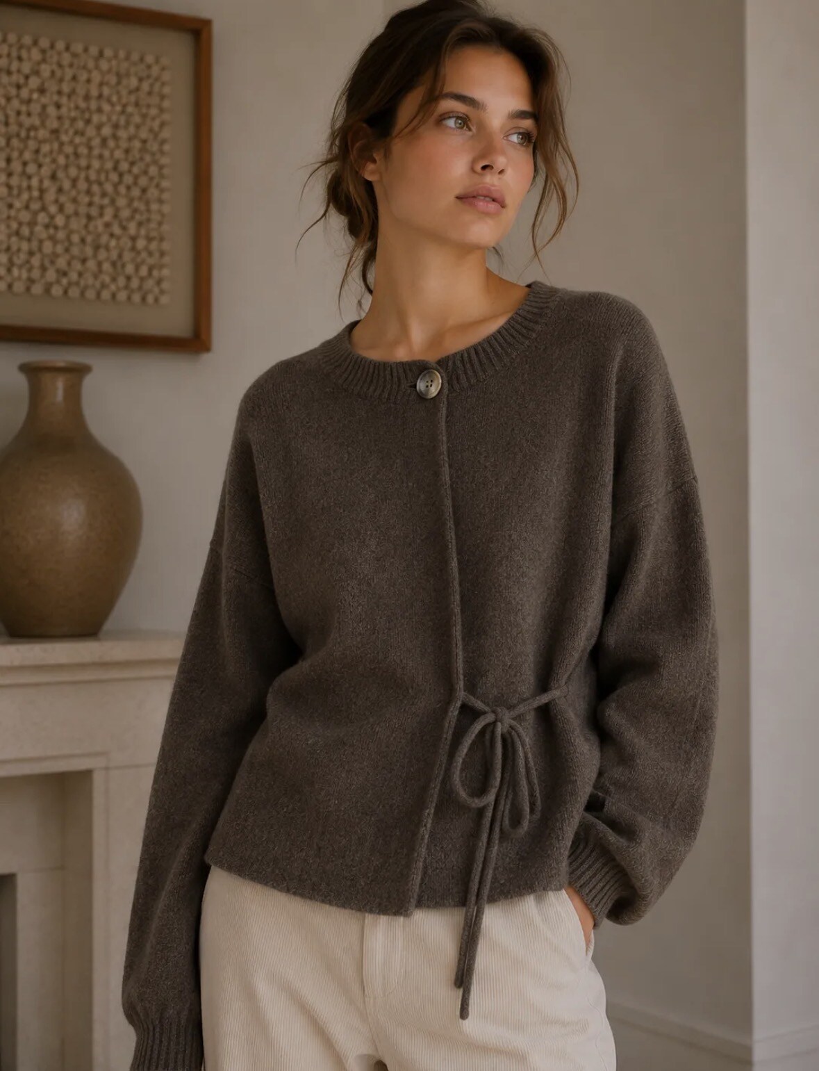 Grossiste Jolio & Co - Gilet en maille avec lacet