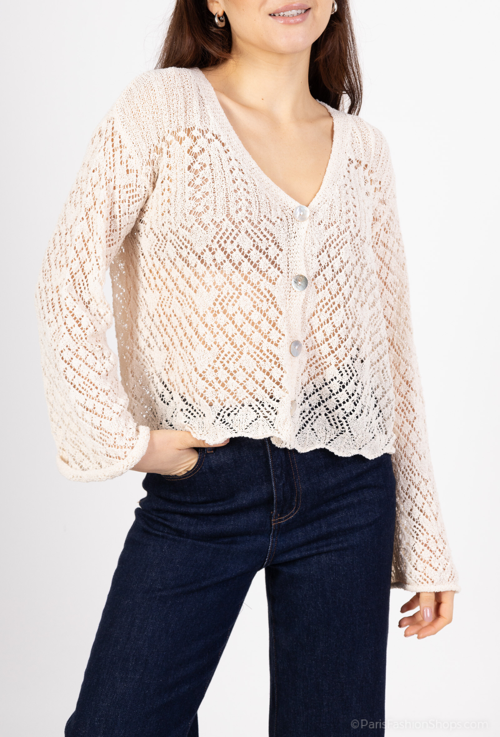 Wholesaler Jolio & Co - Openwork vest with pattern