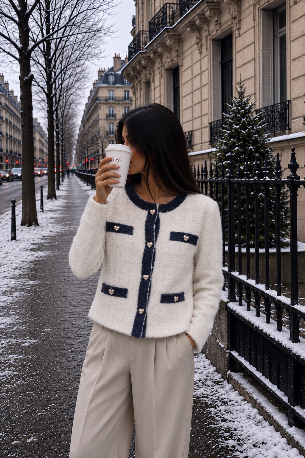 Grossiste Jolio & Co - Gilet doux avec empiècement jean