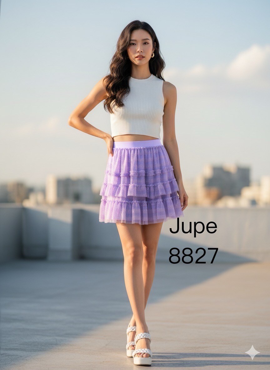Grossiste Jolio & Co - Jupe courte dentelle