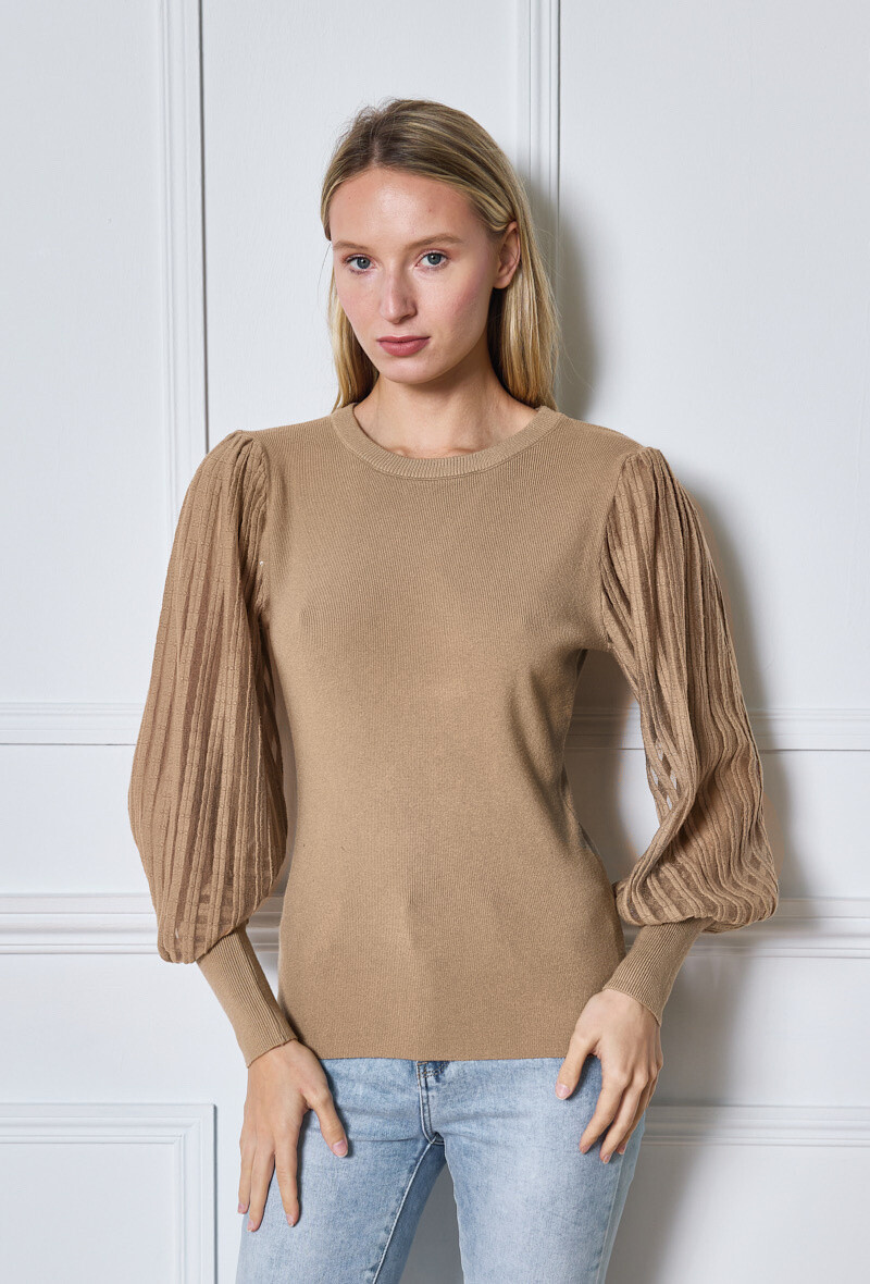 Wholesaler Jolio & Co - Sweater with transparent sleeves