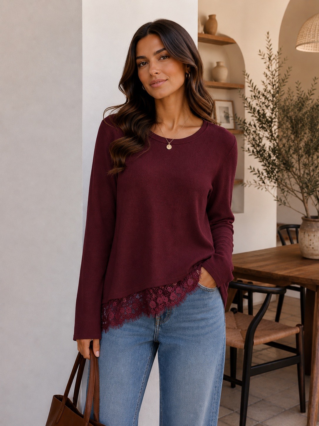 Wholesaler Jolio & Co - Knitted sweater with lace