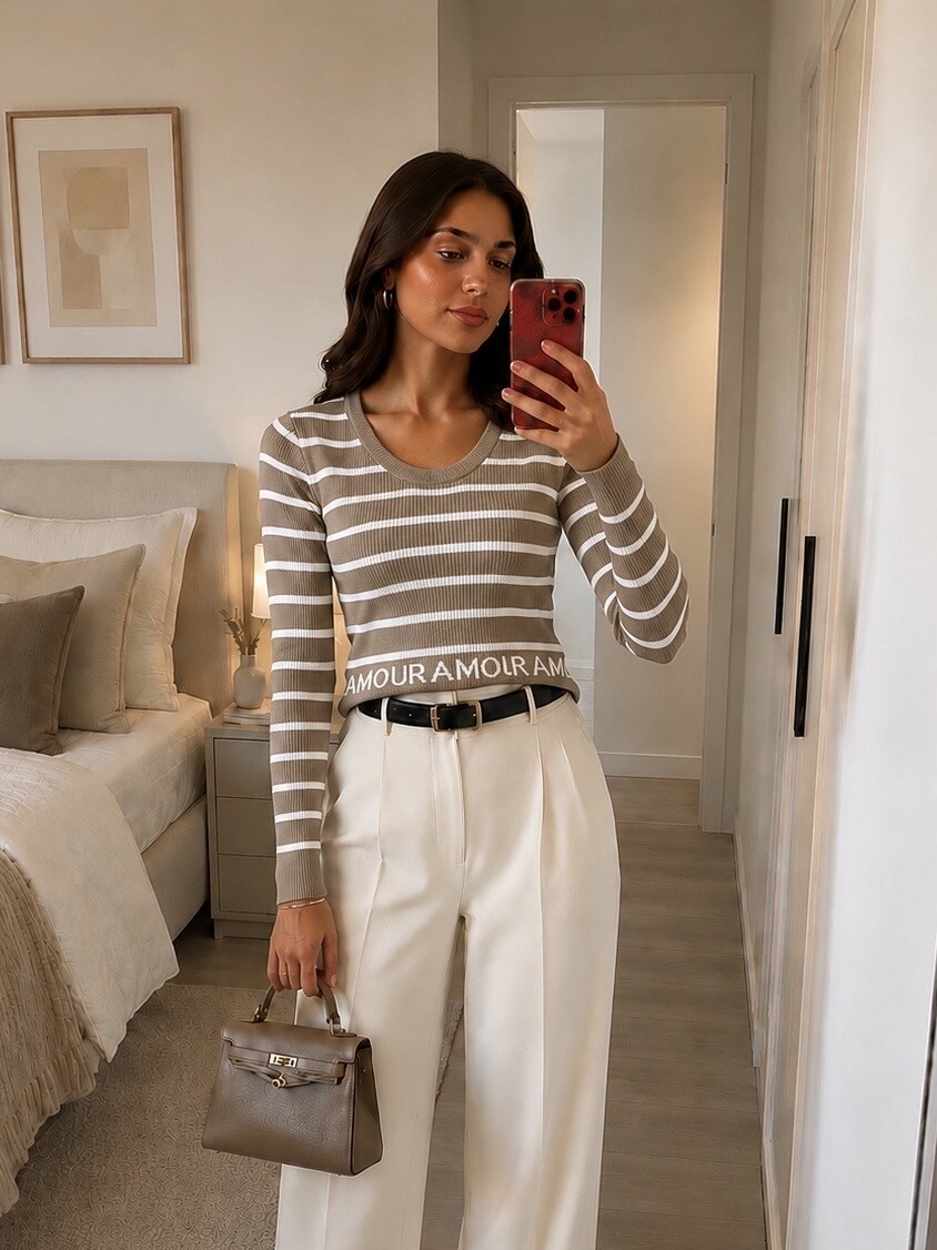 Grossista Jolio & Co - Maglione a righe amore